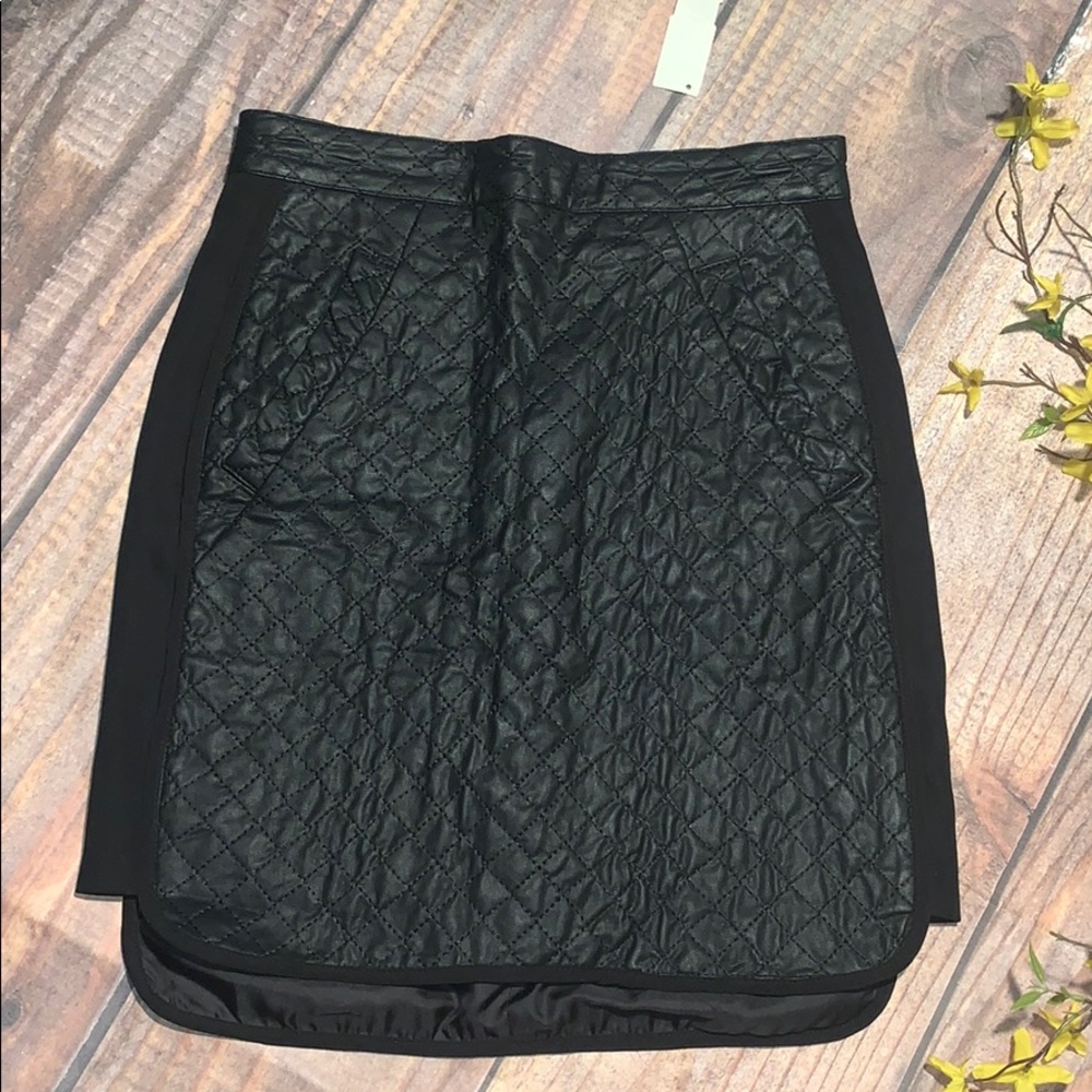 NWT Anthropologie Six Crisp Days Leather Skirt